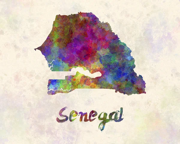 Senegal em aquarela — Fotografia de Stock