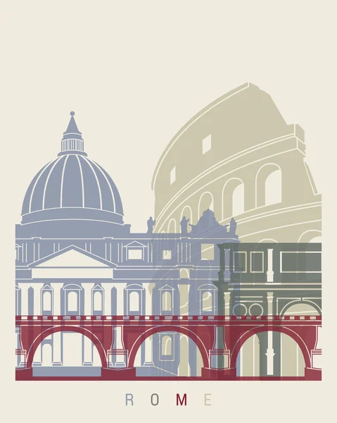 Rome skyline poster — Stock Vector