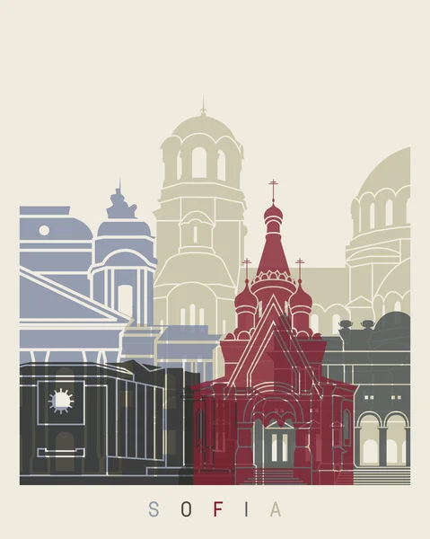 Sofia affiche skyline — Image vectorielle