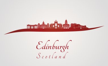Edinburgh skyline kırmızı