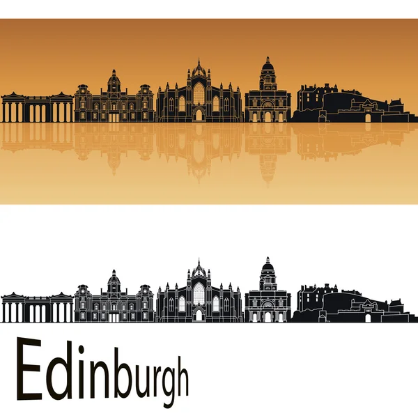 Edinburgh skyline in orange — Stock Vector