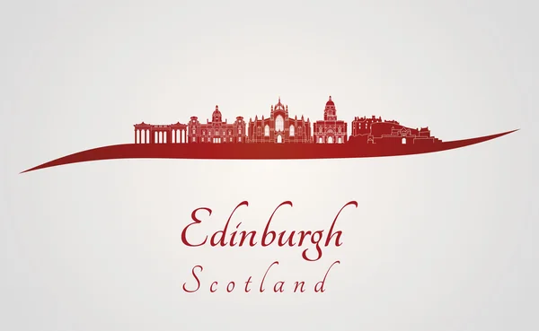 Edinburgh skyline in red — Stock Vector