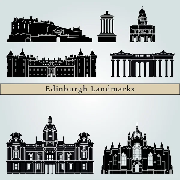 Edinburgh Wahrzeichen und Denkmäler — Stockvektor