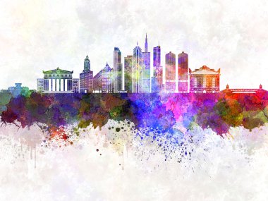 Chicago skyline suluboya arka planda