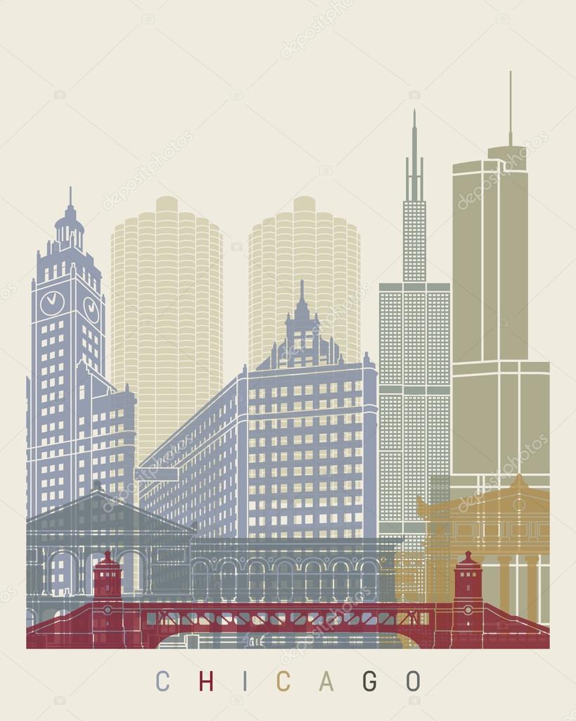Chicago skyline poster