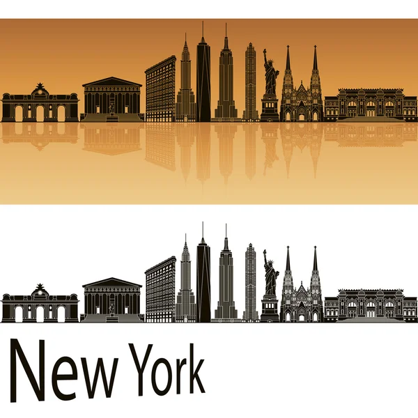 V3 New York-i skyline-narancs — Stock Vector