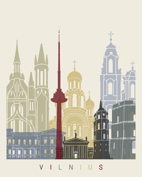 Affiche Vilnius skyline — Image vectorielle