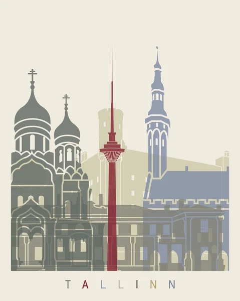Таллінн skyline плакат — стоковий вектор
