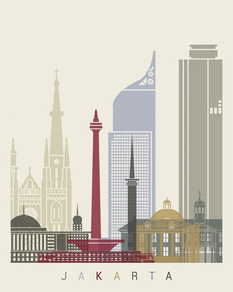 Jakarta skyline poster — Stockvector