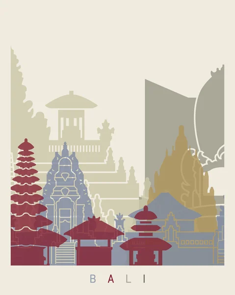 Bali skyline poster — Stockvector