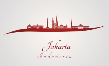 Jakarta skyline kırmızı
