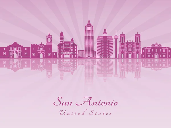 San antonio skyline in violett leuchtender orchidee — Stockvektor