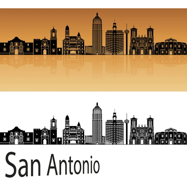 Skyline San Antonio en naranja — Vector de stock