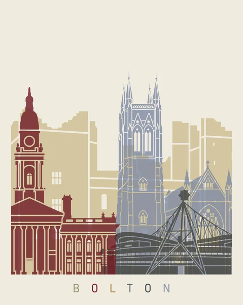 Bolton skyline affisch — Stock vektor
