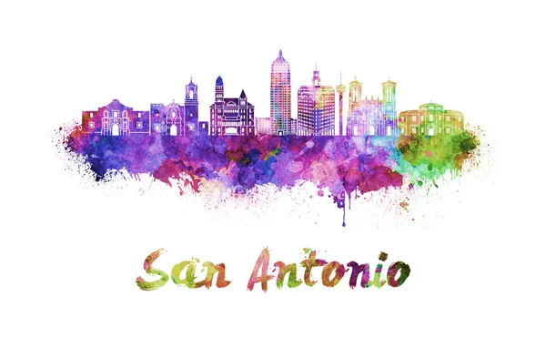 San Antonio skyline in watercolor — Stock Photo, Image