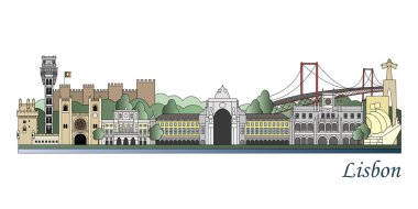 Lizbon manzarası renkli