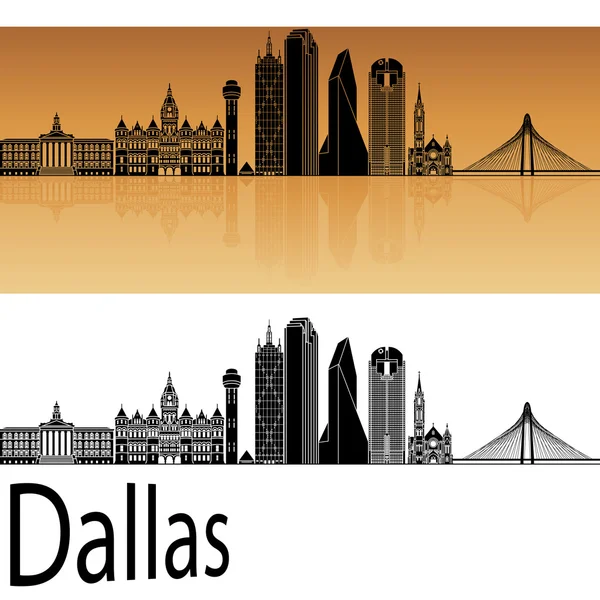 Dallas skyline in orange — Stock Vector