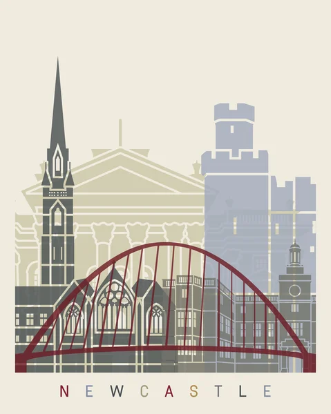 Newcastle skyline plakat — Wektor stockowy