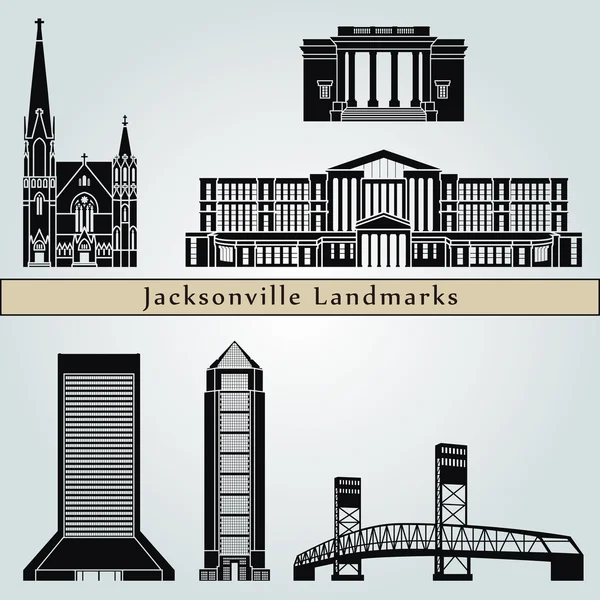 Jacksonville landmarks and monuments — Stock Vector