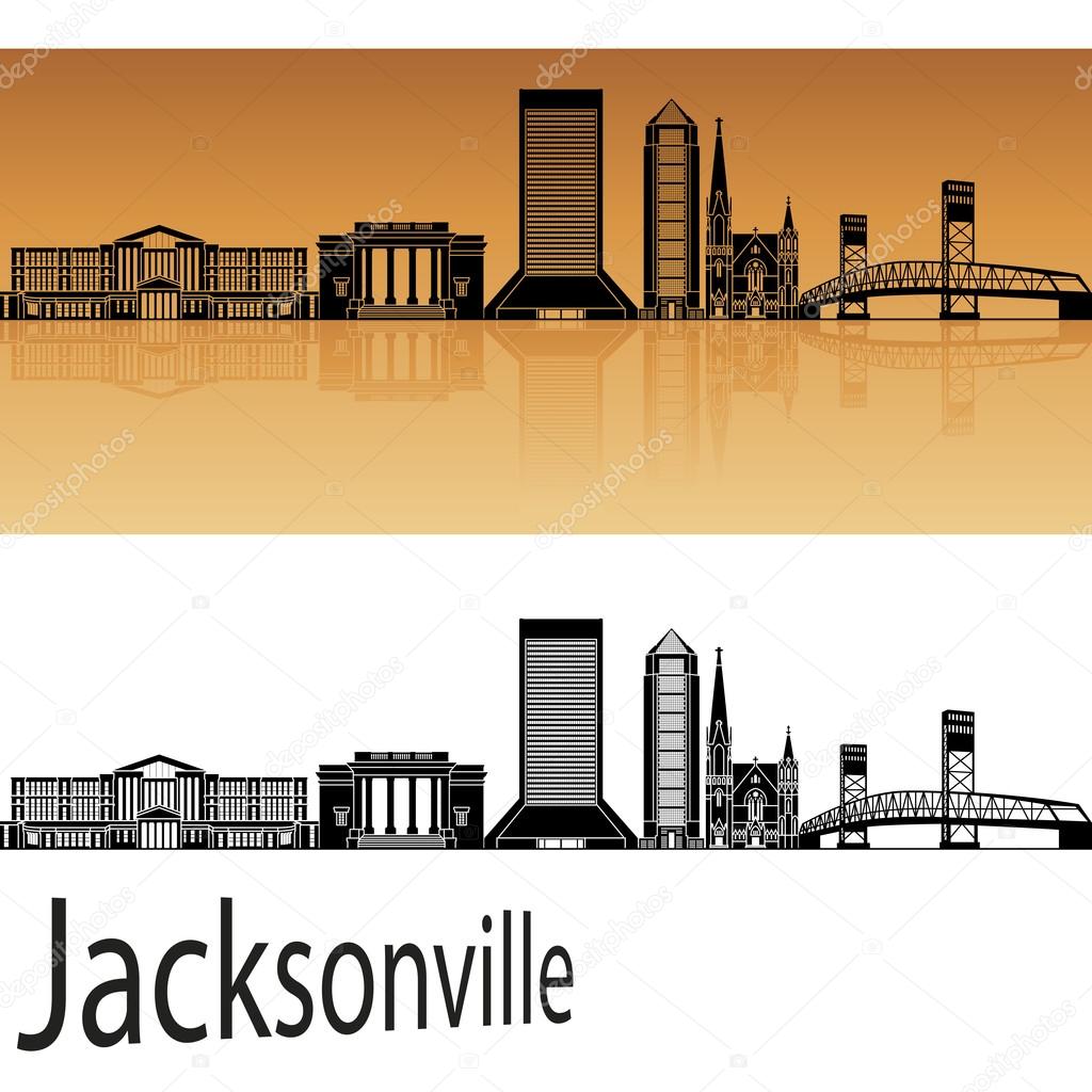Jacksonville skyline in orange