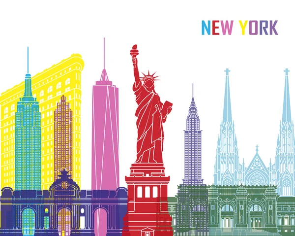 Nueva York skyline pop — Vector de stock