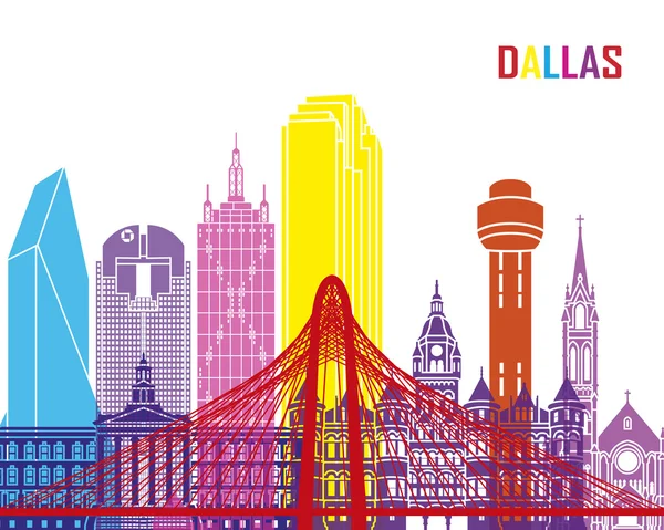 Dallas skyline pop — Stock Vector