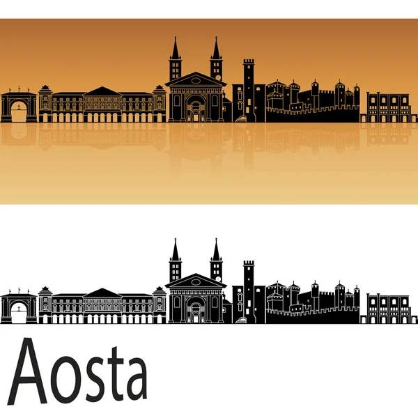 Aosta skyline in orange — Stock Vector