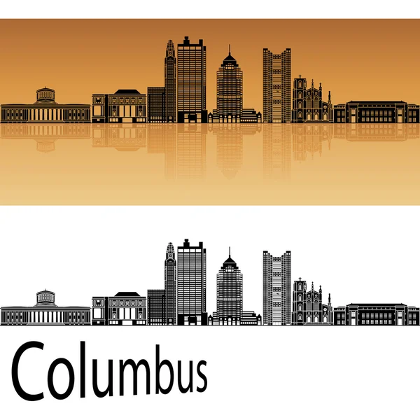 Skyline Columbus in arancione — Vettoriale Stock