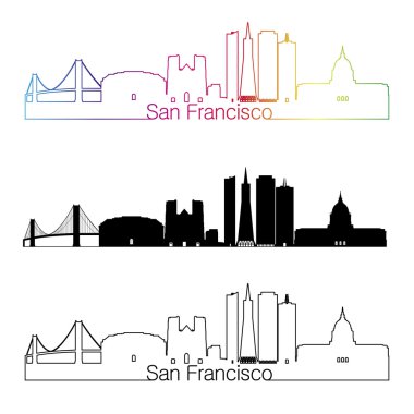rainbow ile san francisco manzarası doğrusal tarzı