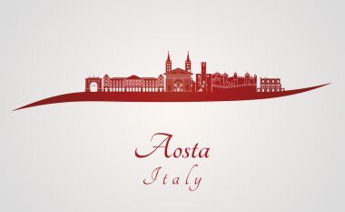 Aosta manzarası kırmızı