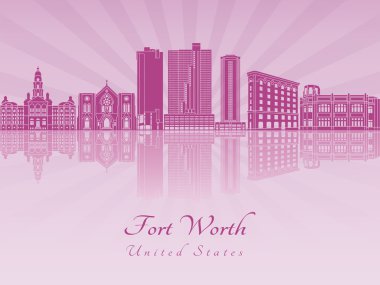 Fort worth manzarası içinde mor parlak orkide