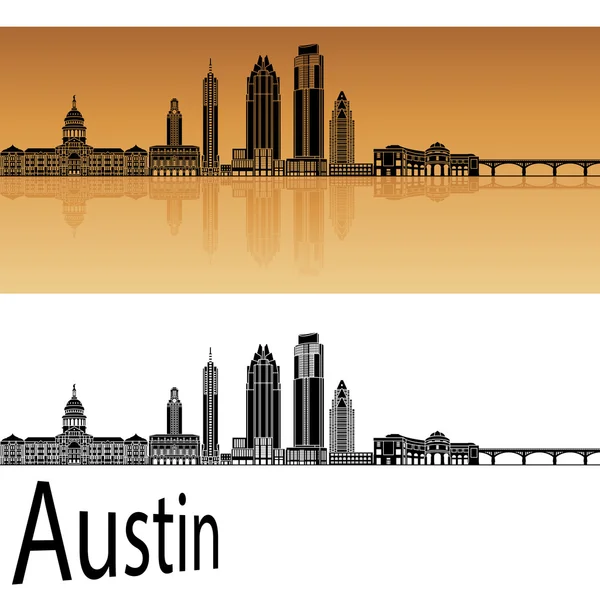 Austin skyline in orange — Stock Vector