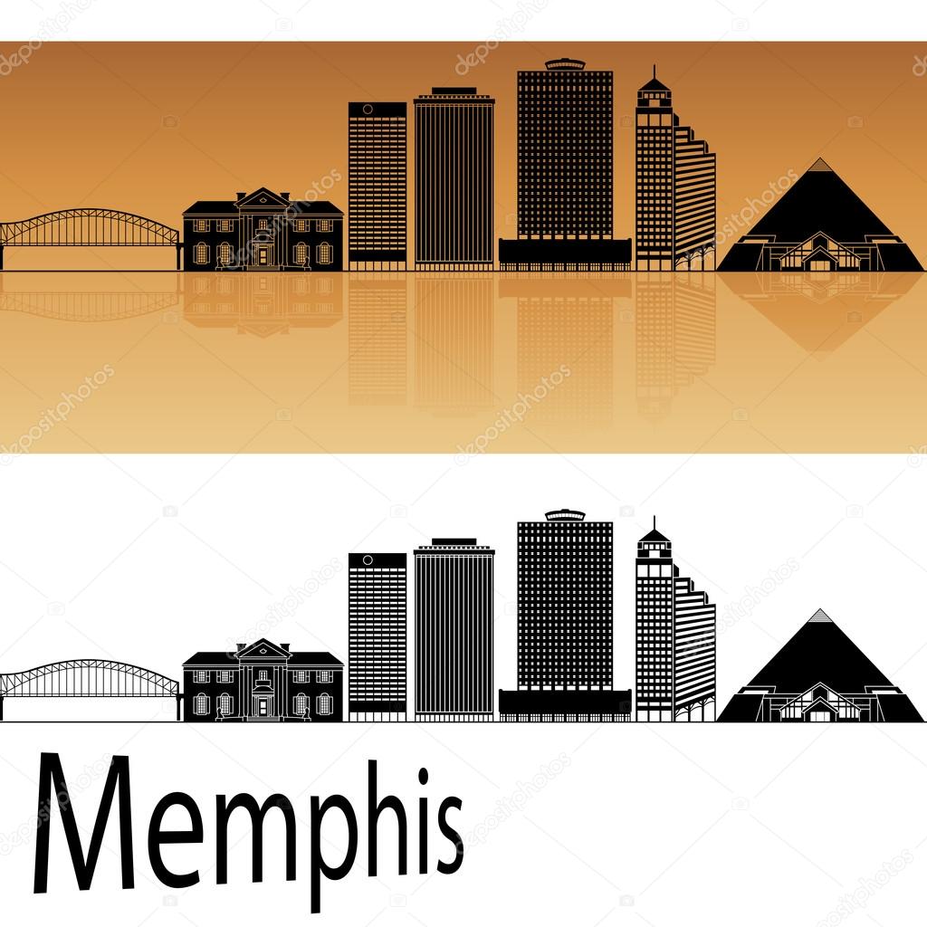 Memphis skyline in orange