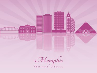 Memphis manzarası içinde mor parlak orkide