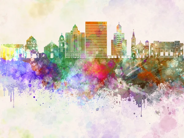 El Paso skyline in watercolor background — Stock Photo, Image