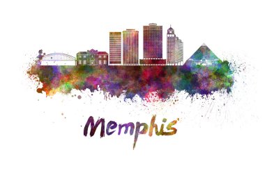 Memphis manzarası içinde suluboya