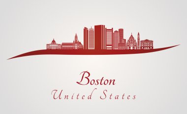 Boston skyline kırmızı