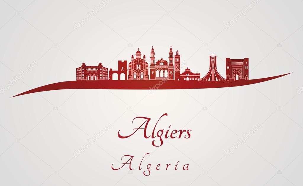 Algiers skyline in red