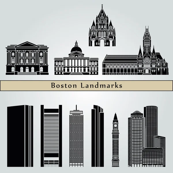 Boston Landmarks  and monuments — Stock Vector