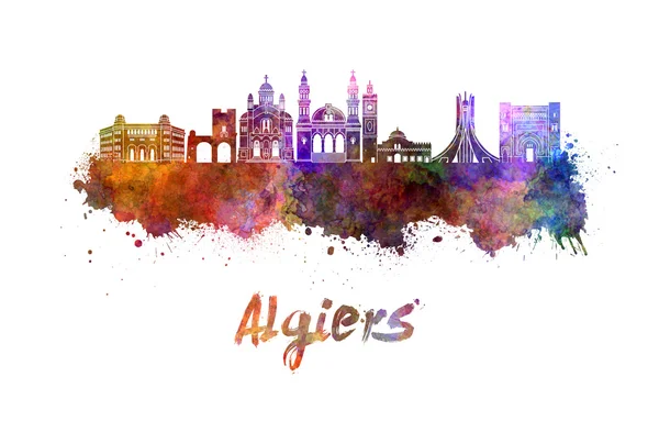 Alger silhuett i akvarell — Stockfoto