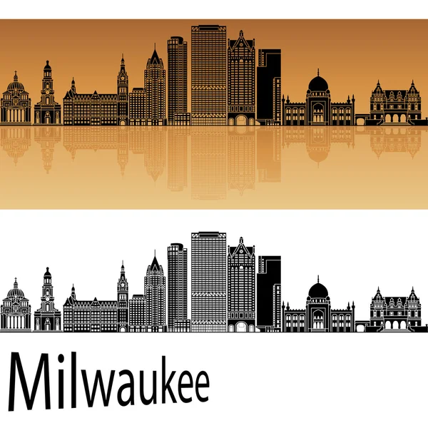 Milwaukee skyline i orange — Stock vektor