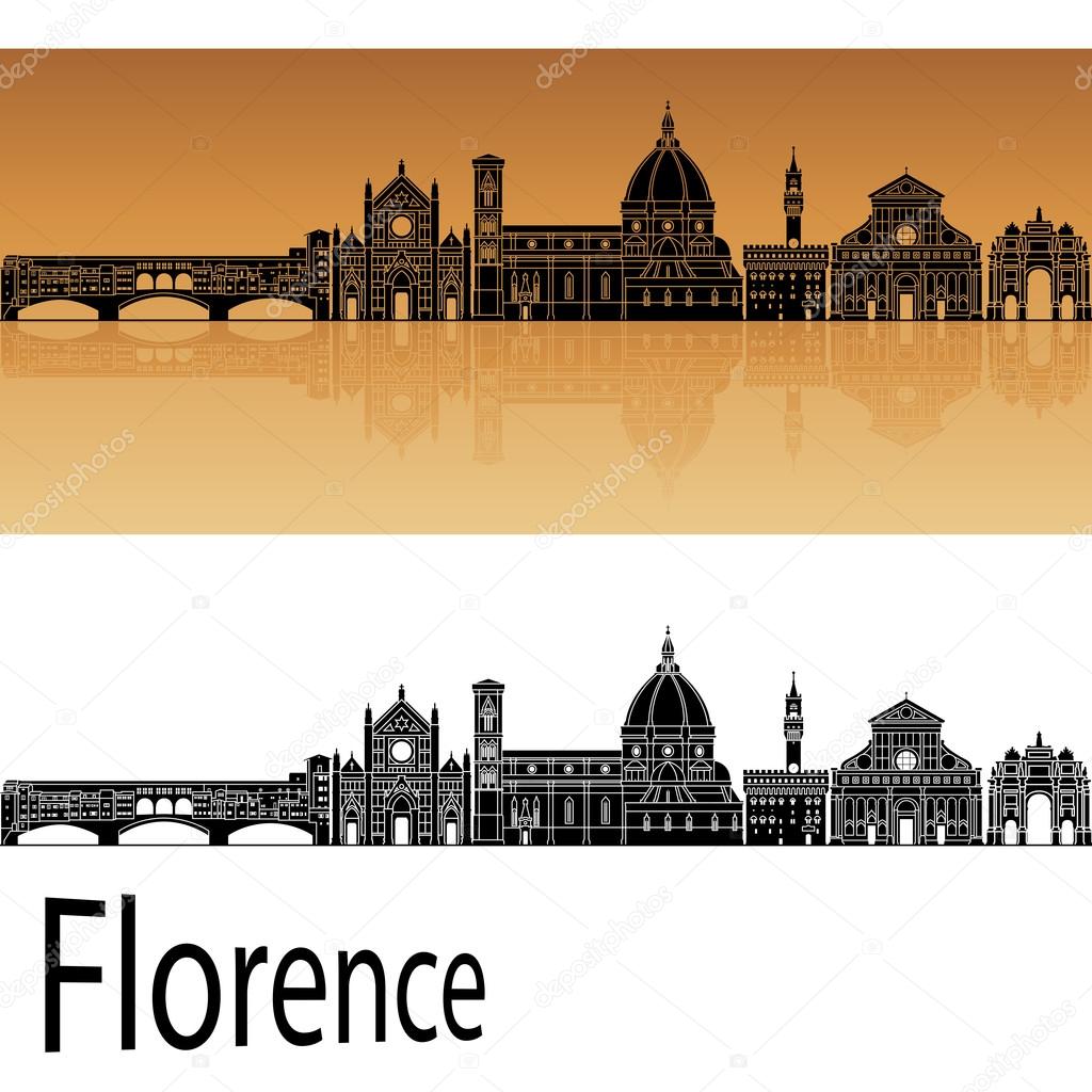 Florence skyline in orange