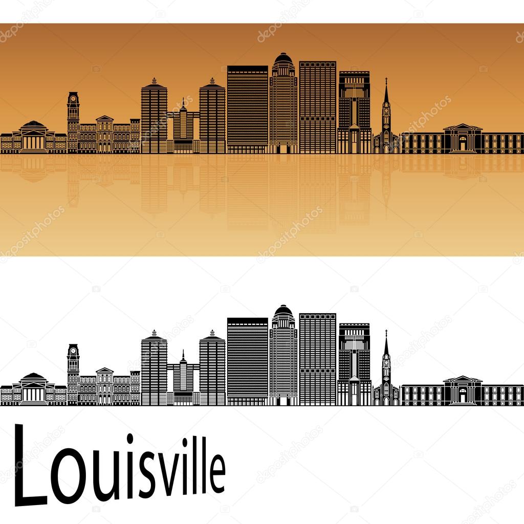 Louisville skyline in orange