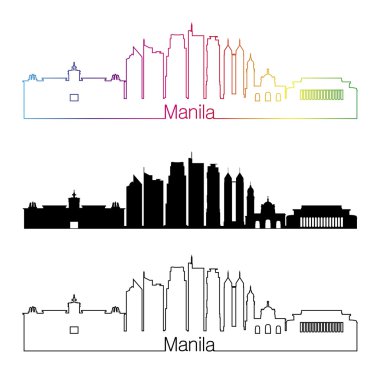 Manila V2 manzarası doğrusal stiliyle gökkuşağı