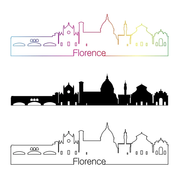 虹とフィレンツェ V2 スカイライン線形スタイル — ストックベクタ