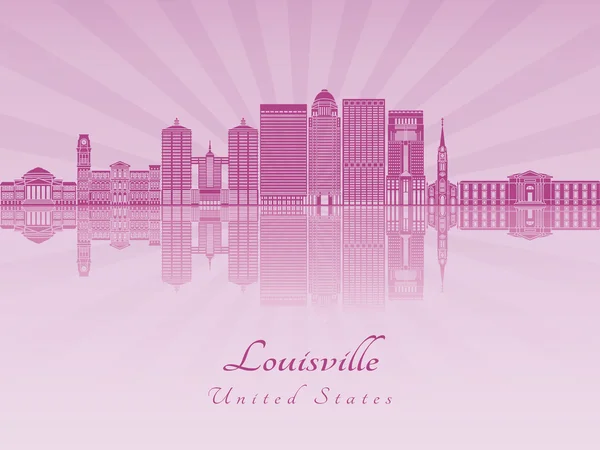 Louisville v2 Skyline in violett leuchtender Orchidee — Stockvektor