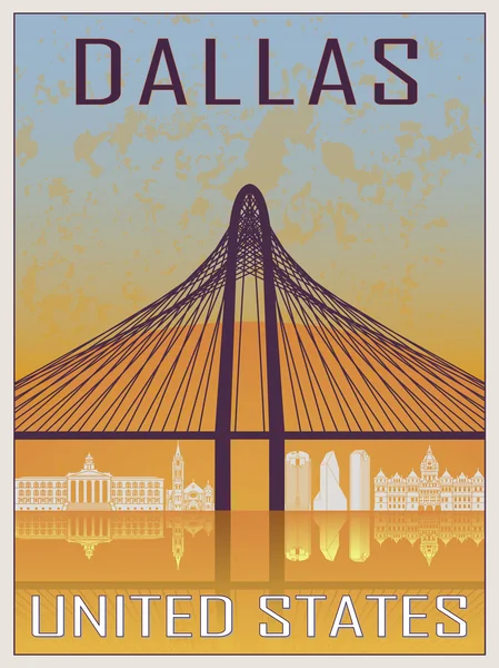 Affiche Vintage Dallas — Image vectorielle