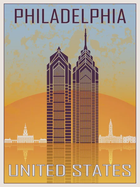 Poster Vintage di Philadelphia — Vettoriale Stock