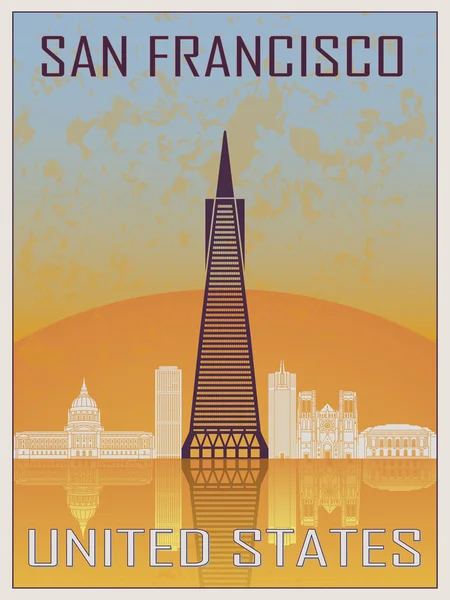 San Francisco 2 Vintage affisch — Stock vektor