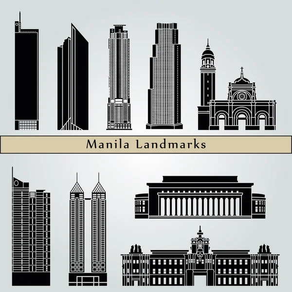 Sehenswürdigkeiten in Manila — Stockvektor